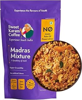 Sweet Karam Coffee Special Madras Mixture – 200grams | No Palm Oil or Preservatives | Authentic South Indian Namkeen Snack | Crispy & Fresh Homemade Taste | Perfect Tea-Time Savory