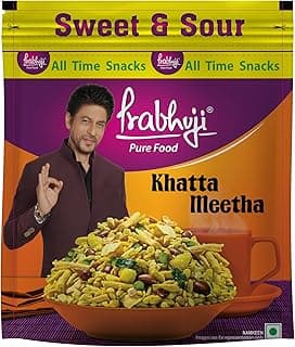 Prabhuji Pure Food Khatta Meetha Namkeen 900g | Sweet & Tangy Snack Blend with Crispy Sev, Peanuts & Flavourful Spices | Perfect Tea-Time Snack, Travel Munch & Anytime Craving Fix