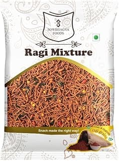 Sowbhagya Foods Ragi Mixture Traditional Indian Namkeen Mix | Crunchy & Tasty Savoury Snack for Tea-Time, Parties & Everyday Munching | Ideal for All Ages 500gm