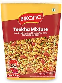 Bikano Teekha Mixture | Spicy Indian Namkeen Snack | Crunchy Mix with Peanuts, Corn Flakes & Spices | Perfect Tea-Time Snack (Spicy Mixture) - 800g