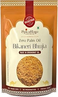 SpiceRaga Bikaneri Bhujia 1Kg | No Palm Oil | Pure Groundnut Oil | No Trans Fat | Crispy & Spicy Teatime Snack | Healthy Namkeen Moti Sev | 100% Natural Ingredients | 1000g Traditional Namkeen snacks